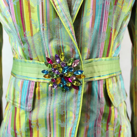 Cynthia Steffe Fancy Boho Steampunk Rockabilly Lined Jacket Blazer Medium Y2K - Picture 4 of 9